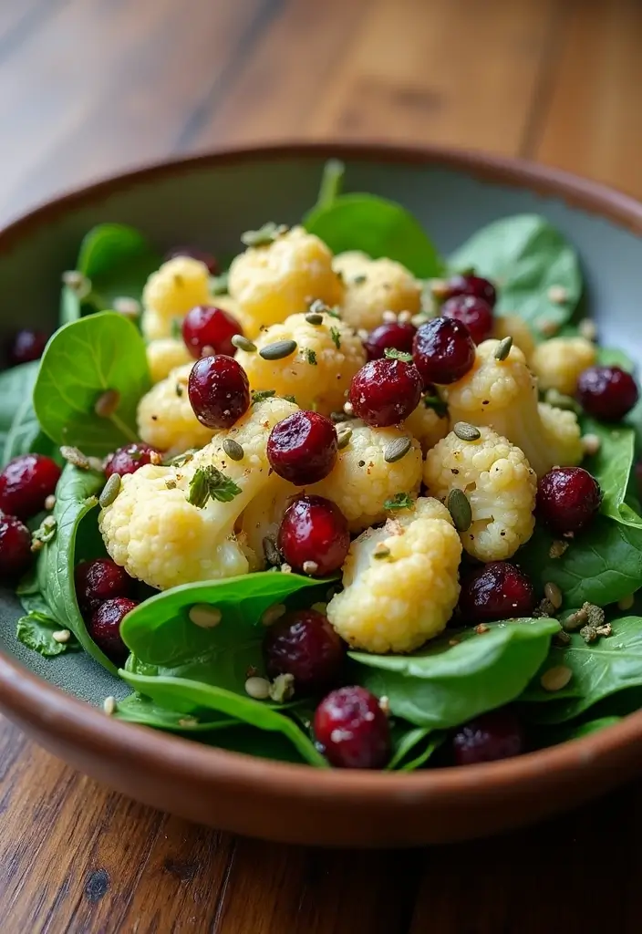 30+ Lettuce and Spinach Salad Recipes for Every Occasion - 13. Spinach and Cauliflower Salad