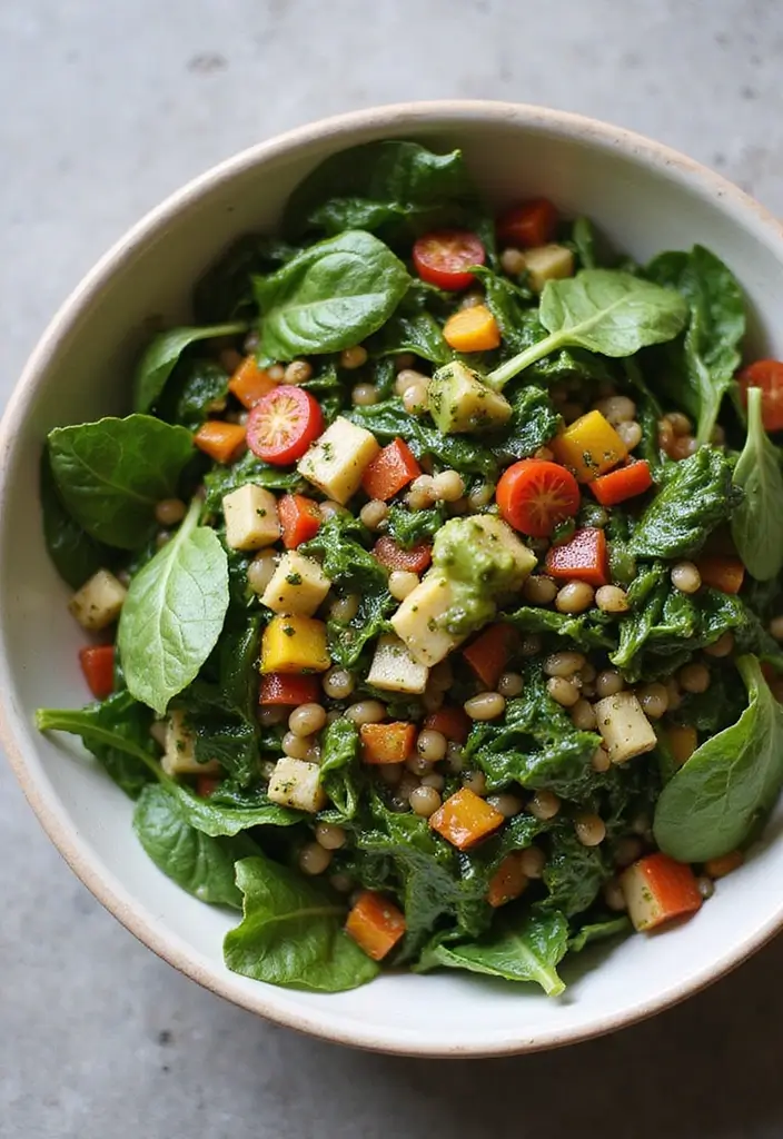 30+ Lettuce and Spinach Salad Recipes for Every Occasion - 15. Spinach and Lentil Salad