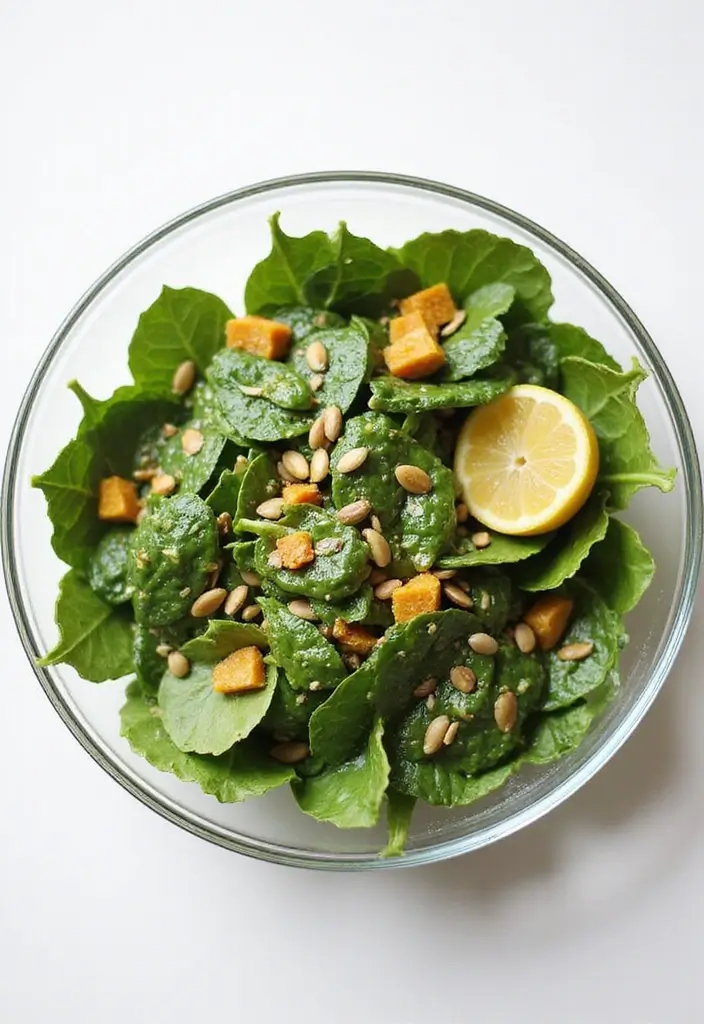 30+ Lettuce and Spinach Salad Recipes for Every Occasion - 16. Spinach and Pumpkin Seed Salad