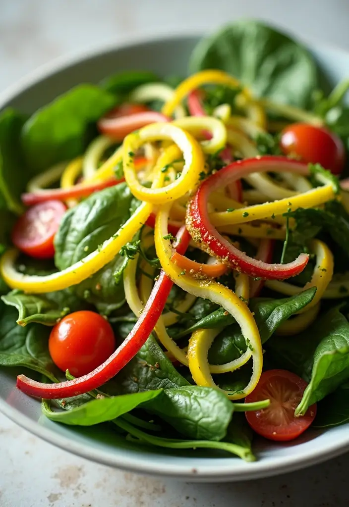 30+ Lettuce and Spinach Salad Recipes for Every Occasion - 18. Spinach and Zucchini Salad