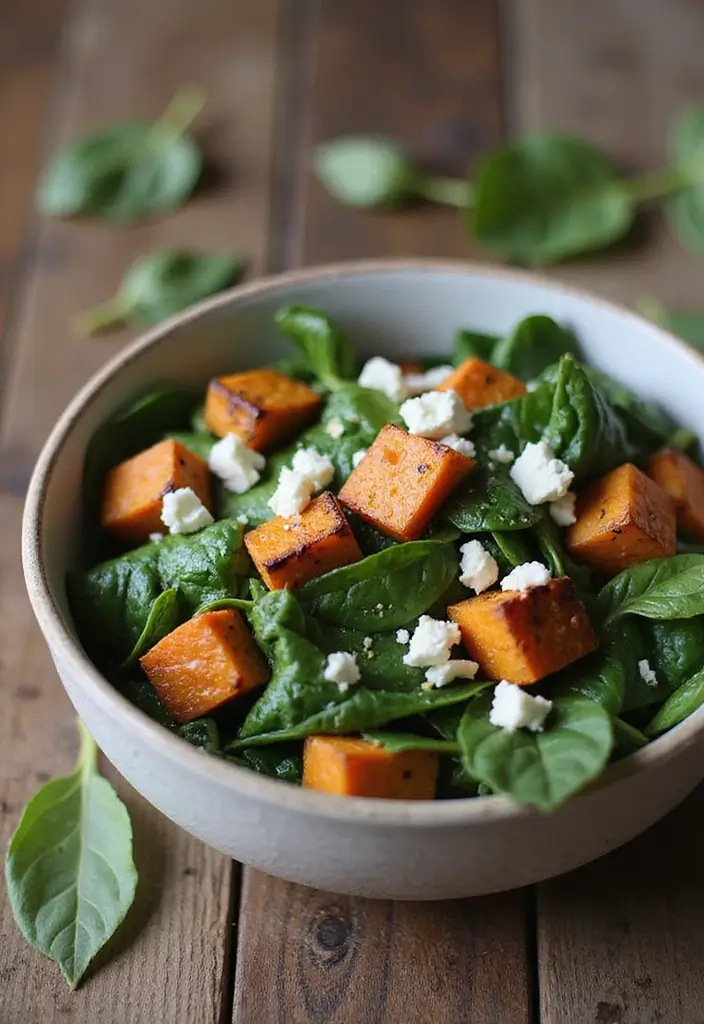 30+ Lettuce and Spinach Salad Recipes for Every Occasion - 26. Spinach and Sweet Potato Salad