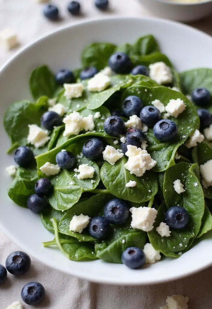 30+ Lettuce and Spinach Salad Recipes for Every Occasion - 27. Spinach and Blueberry Salad