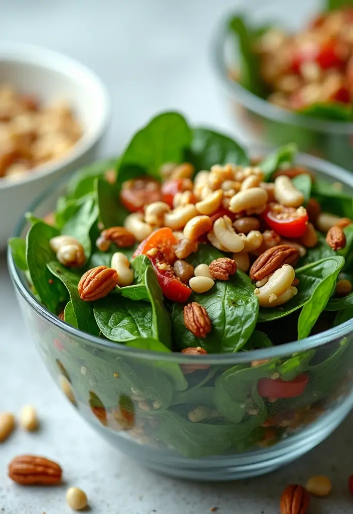 30+ Lettuce and Spinach Salad Recipes for Every Occasion - 28. Spinach and Nut Salad