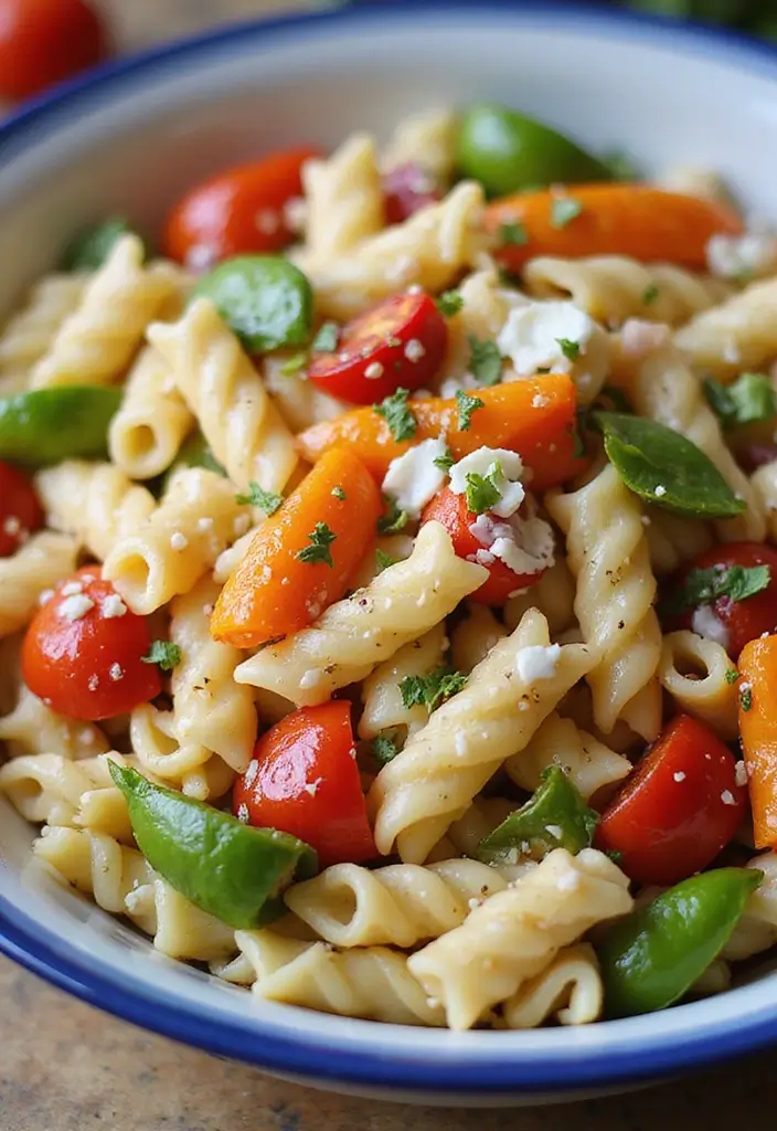 30+ Pasta Salad Recipes with Ranch Dressing Everyone Will Love 141 30+ Pasta Salad Recipes with Ranch Dressing Everyone Will Love - 29. Ranch Pasta Salad with Roasted Bell Peppers