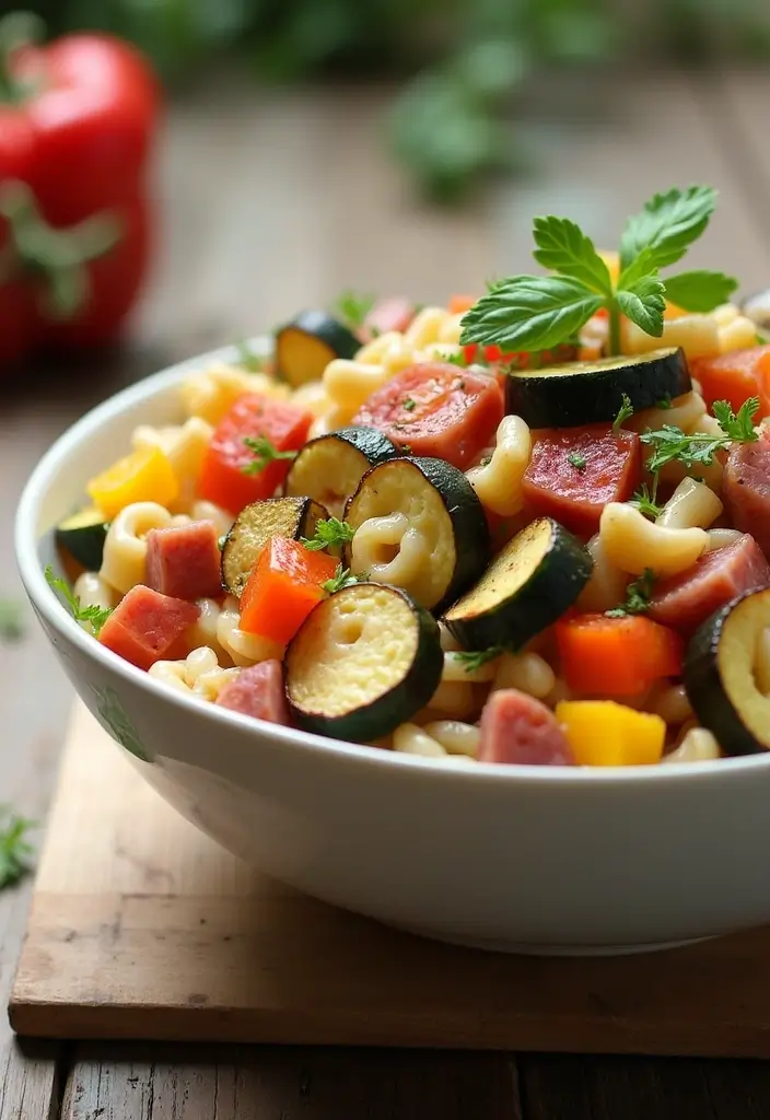 30+ Pasta Salad Recipes with Salami for a Savory Twist 64 30+ Pasta Salad Recipes with Salami for a Savory Twist - 10. Salami and Roasted Vegetable Pasta Salad