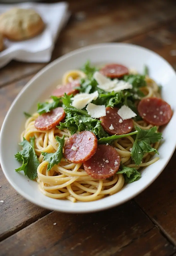 30+ Pasta Salad Recipes with Salami for a Savory Twist 71 30+ Pasta Salad Recipes with Salami for a Savory Twist - 11. Salami and Fettuccine Salad