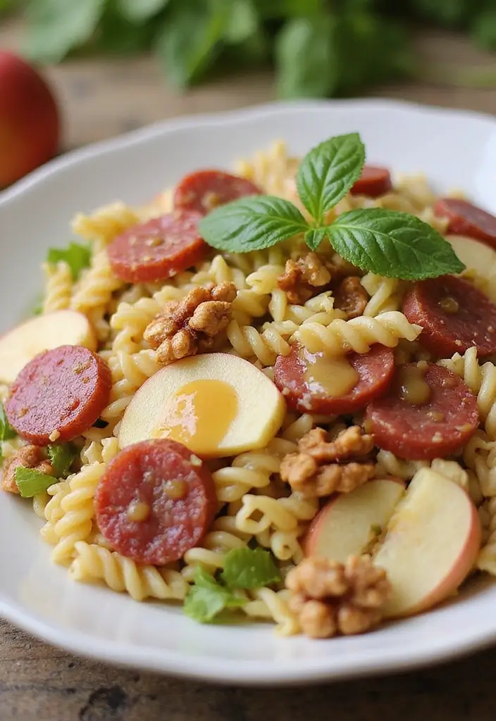 30+ Pasta Salad Recipes with Salami for a Savory Twist 115 30+ Pasta Salad Recipes with Salami for a Savory Twist - 17. Salami and Apple Pasta Salad