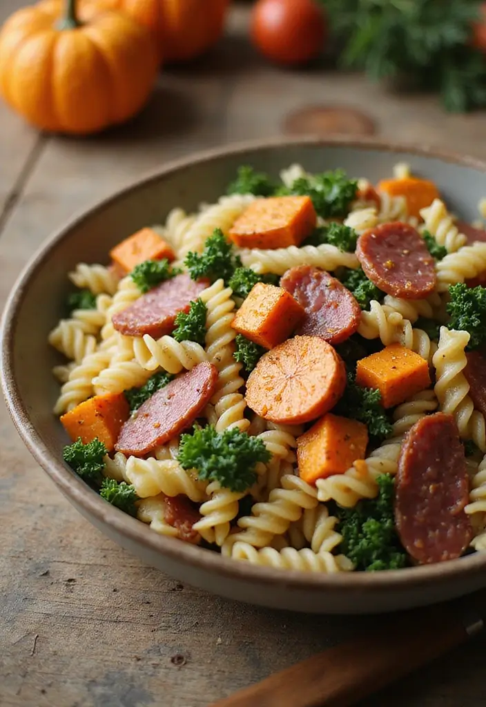 30+ Pasta Salad Recipes with Salami for a Savory Twist 143 30+ Pasta Salad Recipes with Salami for a Savory Twist - 21. Salami and Sweet Potato Pasta Salad