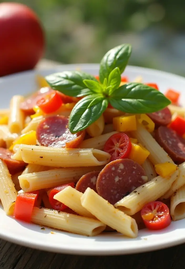 30+ Pasta Salad Recipes with Salami for a Savory Twist 150 30+ Pasta Salad Recipes with Salami for a Savory Twist - 22. Salami and Apple Cider Vinaigrette Pasta Salad