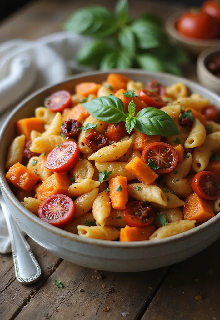 30+ Pasta Salad Recipes with Sundried Tomato for Mediterranean Flavor 81 30+ Pasta Salad Recipes with Sundried Tomato for Mediterranean Flavor - 15. Sundried Tomato and Sweet Potato Pasta Salad