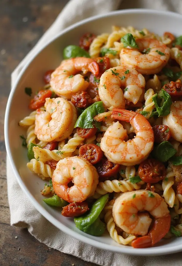 30+ Pasta Salad Recipes with Sundried Tomato for Mediterranean Flavor 95 30+ Pasta Salad Recipes with Sundried Tomato for Mediterranean Flavor - 19. Spicy Sundried Tomato and Shrimp Pasta Salad