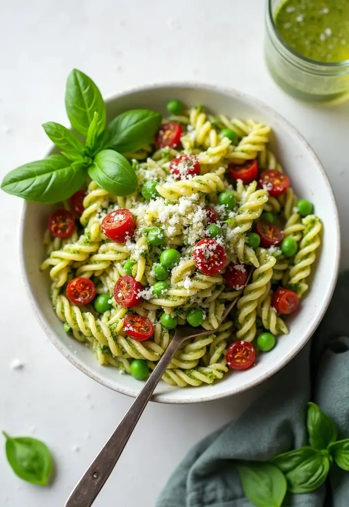 30+ Pasta Salad Recipes with Sundried Tomato for Mediterranean Flavor 18 30+ Pasta Salad Recipes with Sundried Tomato for Mediterranean Flavor - 4. Pesto Pasta Salad with Sundried Tomatoes and Peas