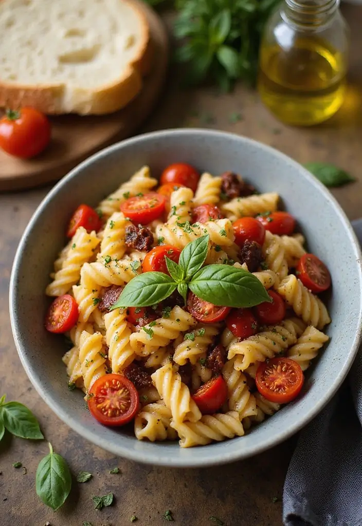 30+ Pasta Salad Recipes with Sundried Tomato for Mediterranean Flavor 45 30+ Pasta Salad Recipes with Sundried Tomato for Mediterranean Flavor - 9. Roasted Red Pepper and Sundried Tomato Pasta Salad