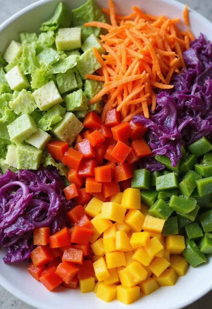 30+ Romaine Lettuce Salad Recipes That Are Crisp and Delicious 50 30+ Romaine Lettuce Salad Recipes That Are Crisp and Delicious - 10. Rainbow Veggie Romaine Salad