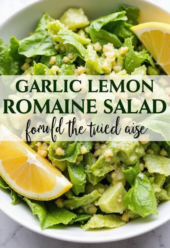 30+ Romaine Lettuce Salad Recipes That Are Crisp and Delicious 74 30+ Romaine Lettuce Salad Recipes That Are Crisp and Delicious - 14. Garlic Lemon Romaine Salad