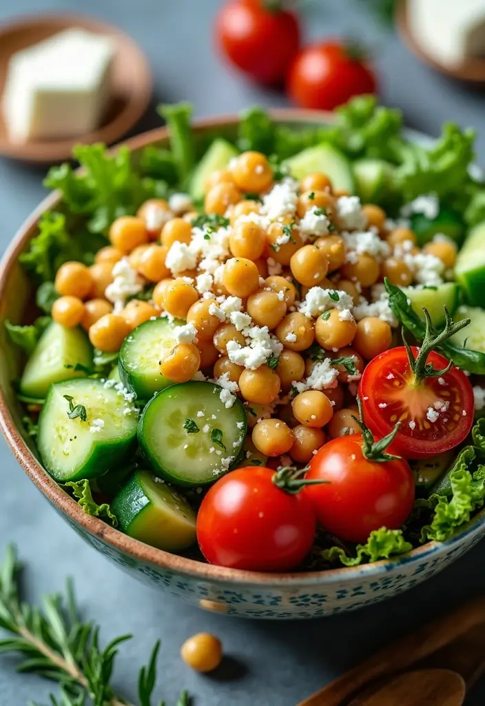30+ Romaine Lettuce Salad Recipes That Are Crisp and Delicious 8 30+ Romaine Lettuce Salad Recipes That Are Crisp and Delicious - 2. Mediterranean Chickpea Romaine Salad