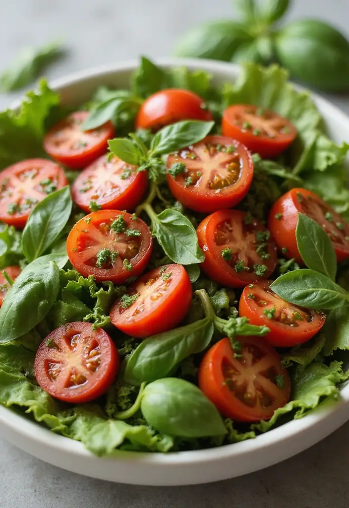 30+ Romaine Lettuce Salad Recipes That Are Crisp and Delicious 122 30+ Romaine Lettuce Salad Recipes That Are Crisp and Delicious - 24. Tomato Basil and Romaine Salad