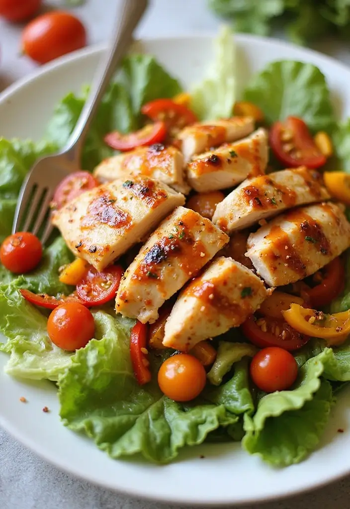 30+ Romaine Lettuce Salad Recipes That Are Crisp and Delicious 40 30+ Romaine Lettuce Salad Recipes That Are Crisp and Delicious - 8. Spicy Chicken and Romaine Salad