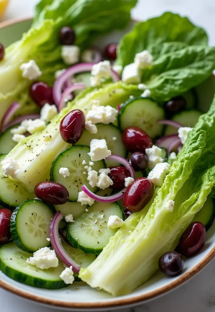 30+ Romaine Lettuce Salad Recipes That Are Crisp and Delicious 45 30+ Romaine Lettuce Salad Recipes That Are Crisp and Delicious - 9. Greek Inspired Romaine Salad