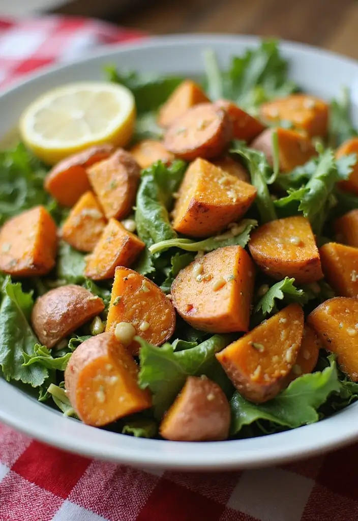 30+ Side Salad Recipes for BBQ That Pair with Any Main Dish 160 30+ Side Salad Recipes for BBQ That Pair with Any Main Dish - 30. Sweet Potato Salad with Honey Mustard Dressing