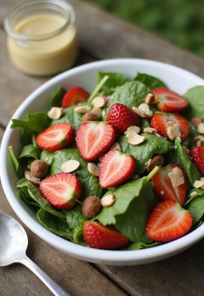 30+ Side Salad Recipes for BBQ That Pair with Any Main Dish 21 30+ Side Salad Recipes for BBQ That Pair with Any Main Dish - 5. Spinach Strawberry Salad
