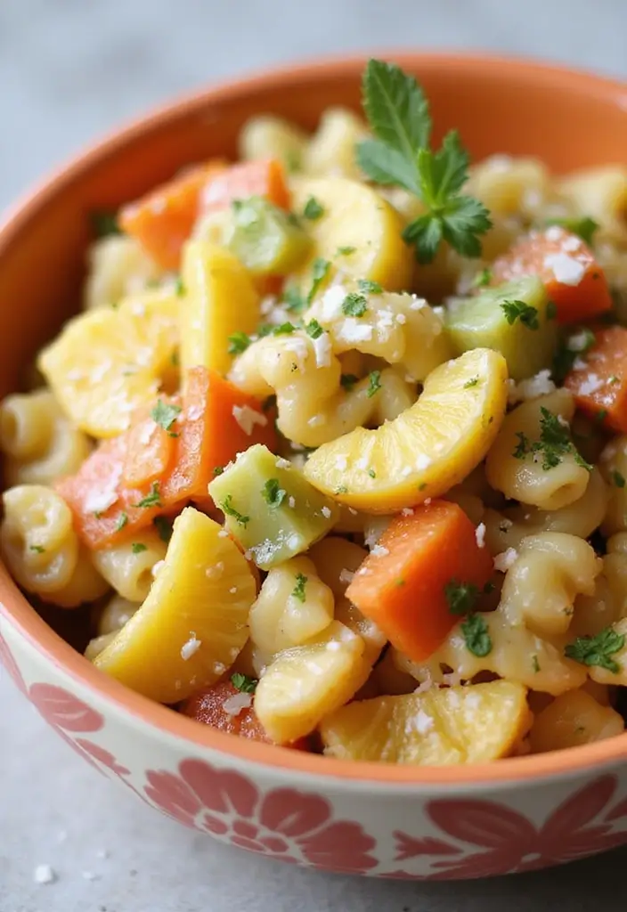 30+ Tri Color Pasta Salad Recipes That Brighten Any Table 141 30+ Tri Color Pasta Salad Recipes That Brighten Any Table - 25. Tri Color Pasta Salad with Coconut and Pineapple