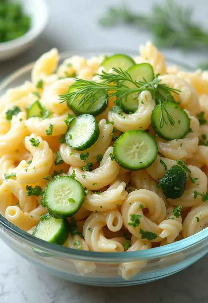 30+ Tri Color Pasta Salad Recipes That Brighten Any Table 160 30+ Tri Color Pasta Salad Recipes That Brighten Any Table - 28. Tri Color Pasta Salad with Cucumber and Dill