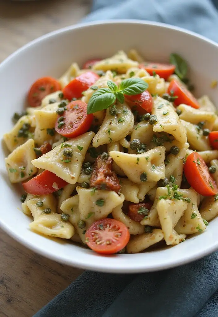 30+ Tri Color Pasta Salad Recipes That Brighten Any Table 172 30+ Tri Color Pasta Salad Recipes That Brighten Any Table - 30. Tri Color Pasta Salad with Artichokes and Capers