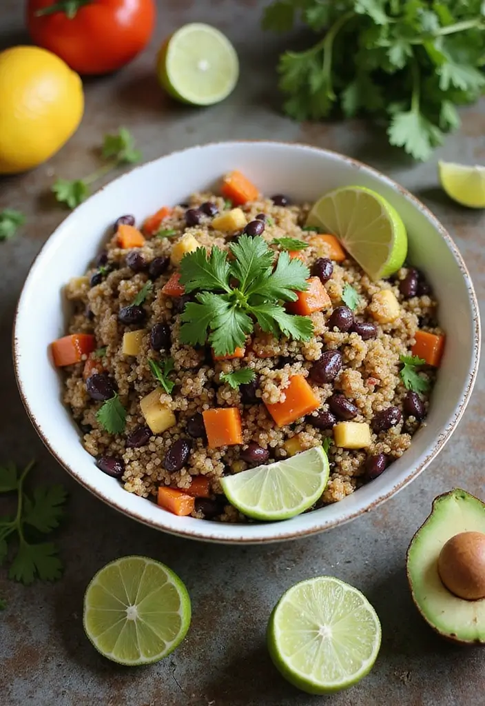 30+ Vegetarian High Protein Salad Recipes to Keep You Energized 1 30+ Vegetarian High Protein Salad Recipes to Keep You Energized - 1. Quinoa and Black Bean Salad