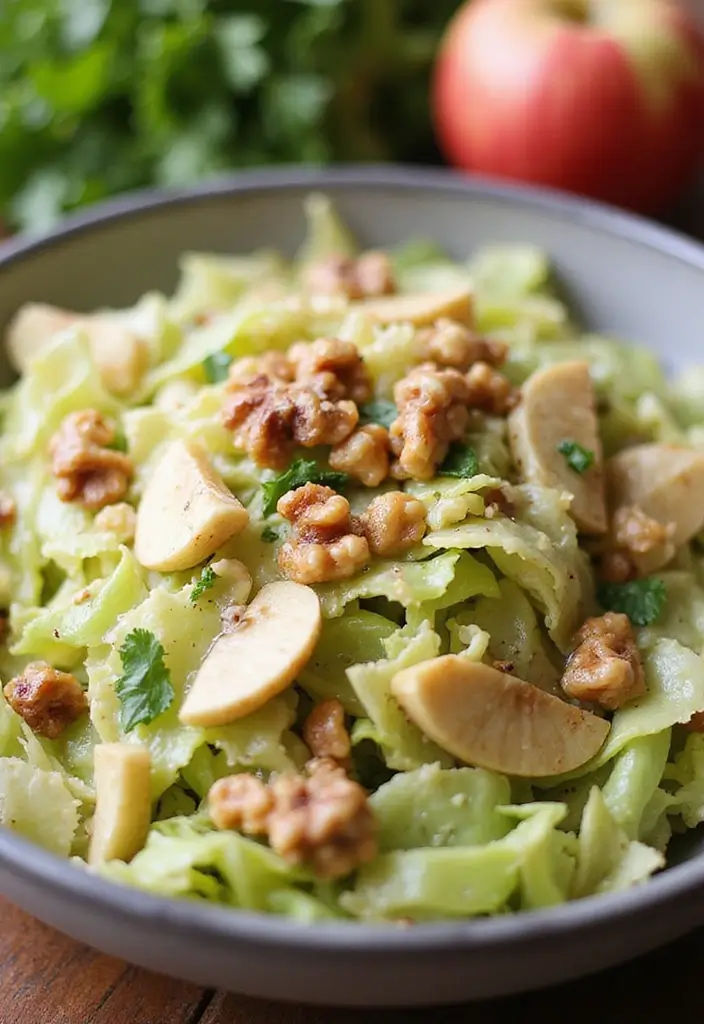 30+ Vegetarian High Protein Salad Recipes to Keep You Energized 65 30+ Vegetarian High Protein Salad Recipes to Keep You Energized - 13. Cabbage and Apple Salad