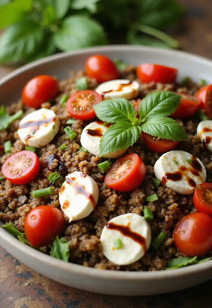 30+ Vegetarian High Protein Salad Recipes to Keep You Energized 110 30+ Vegetarian High Protein Salad Recipes to Keep You Energized - 20. Caprese Salad with Quinoa