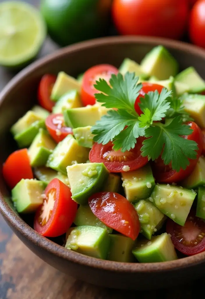 30+ Vegetarian High Protein Salad Recipes to Keep You Energized 117 30+ Vegetarian High Protein Salad Recipes to Keep You Energized - 21. Avocado and Tomato Salad