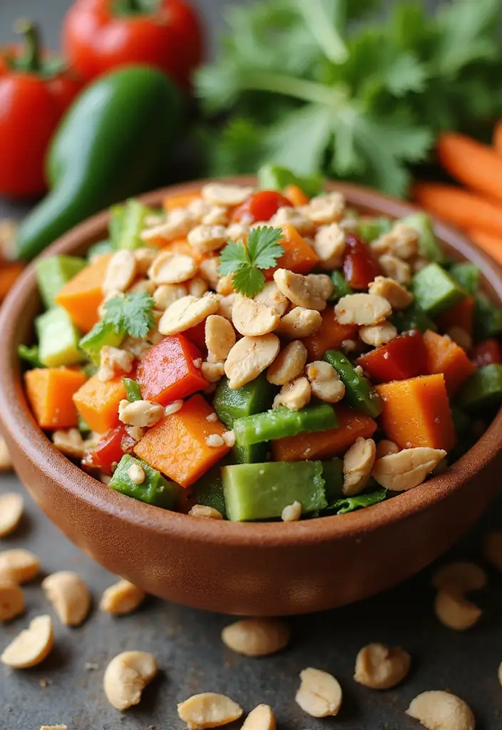 30+ Vegetarian High Protein Salad Recipes to Keep You Energized 122 30+ Vegetarian High Protein Salad Recipes to Keep You Energized - 22. Spicy Peanut Salad
