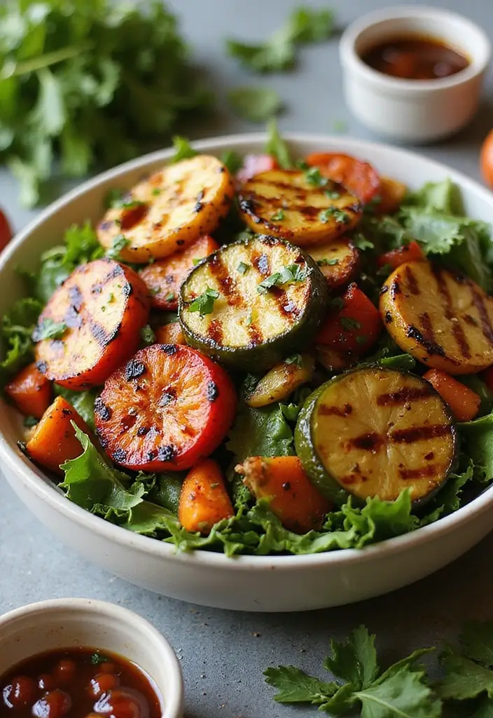 30+ Vegetarian High Protein Salad Recipes to Keep You Energized 127 30+ Vegetarian High Protein Salad Recipes to Keep You Energized - 23. Grilled Vegetable Salad