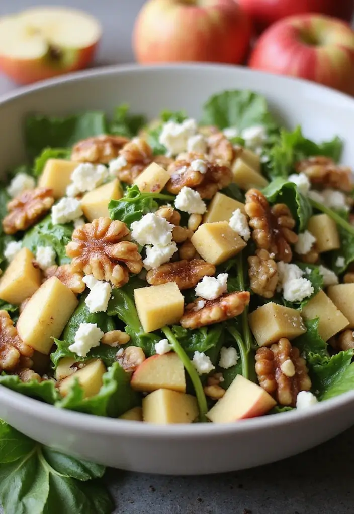 30+ Vegetarian High Protein Salad Recipes to Keep You Energized 149 30+ Vegetarian High Protein Salad Recipes to Keep You Energized - 27. Apple Walnut Salad