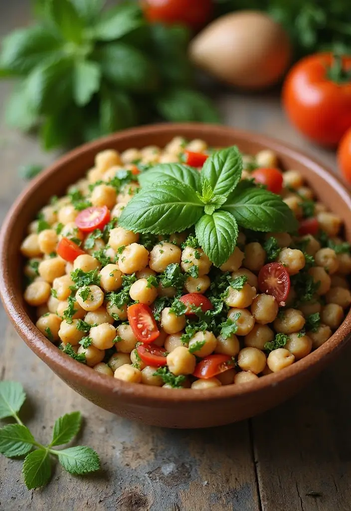 30+ Vegetarian High Protein Salad Recipes to Keep You Energized 154 30+ Vegetarian High Protein Salad Recipes to Keep You Energized - 28. Chickpea Tabouli Salad