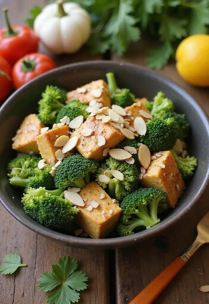 30+ Vegetarian High Protein Salad Recipes to Keep You Energized 28 30+ Vegetarian High Protein Salad Recipes to Keep You Energized - 6. Tofu and Broccoli Salad